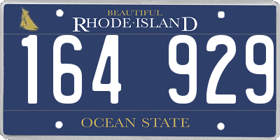 RI license plate 164929