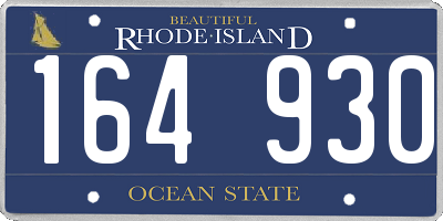 RI license plate 164930