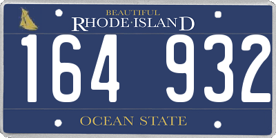RI license plate 164932