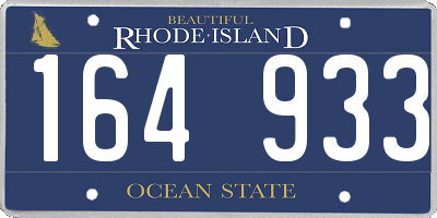 RI license plate 164933