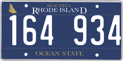 RI license plate 164934