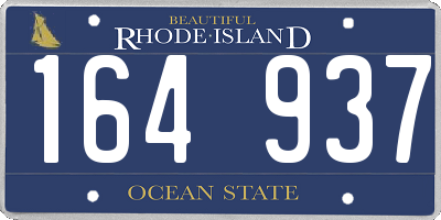 RI license plate 164937