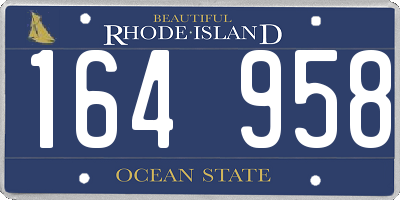 RI license plate 164958