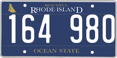 RI license plate 164980