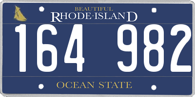 RI license plate 164982