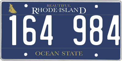 RI license plate 164984