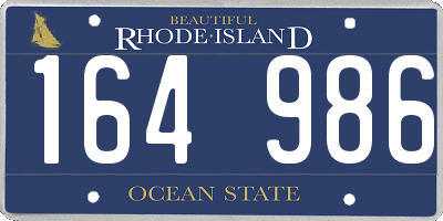 RI license plate 164986