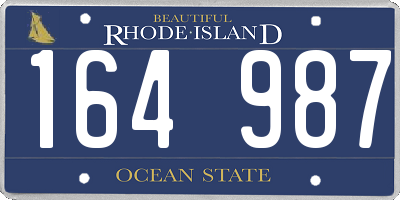 RI license plate 164987