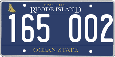 RI license plate 165002