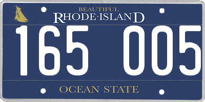 RI license plate 165005