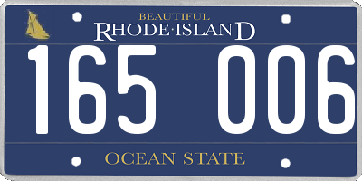 RI license plate 165006