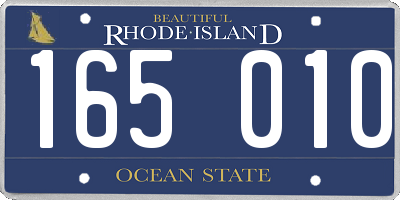 RI license plate 165010