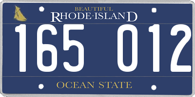 RI license plate 165012