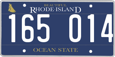 RI license plate 165014