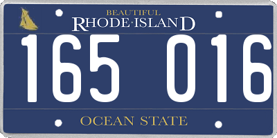 RI license plate 165016