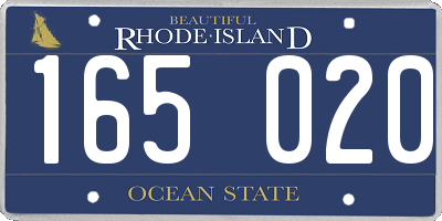 RI license plate 165020