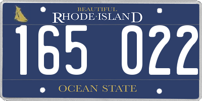 RI license plate 165022