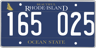 RI license plate 165025