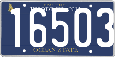 RI license plate 16503