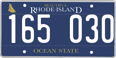 RI license plate 165030