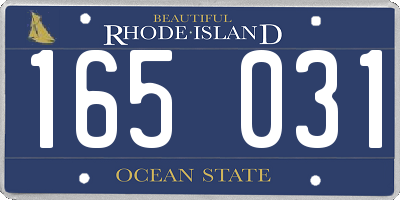 RI license plate 165031
