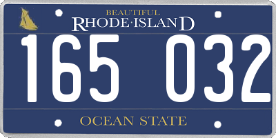RI license plate 165032