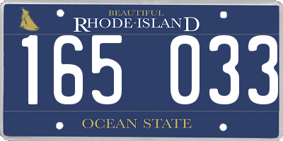 RI license plate 165033
