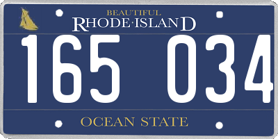 RI license plate 165034