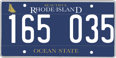 RI license plate 165035
