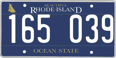 RI license plate 165039