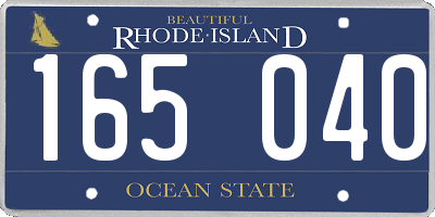 RI license plate 165040