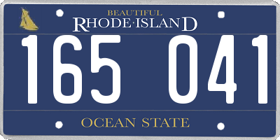 RI license plate 165041