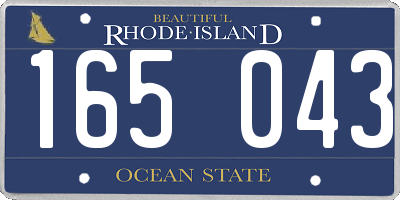 RI license plate 165043