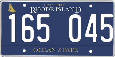RI license plate 165045