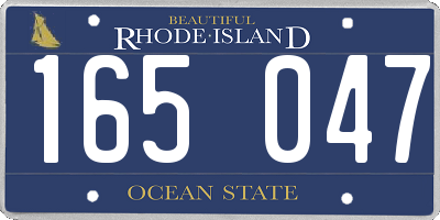 RI license plate 165047