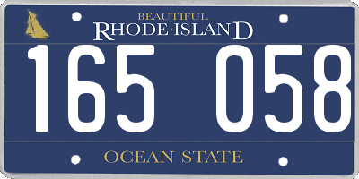 RI license plate 165058