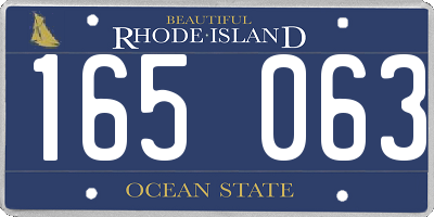 RI license plate 165063