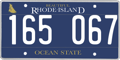 RI license plate 165067