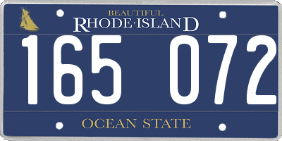 RI license plate 165072