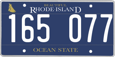 RI license plate 165077