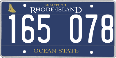 RI license plate 165078