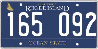RI license plate 165092