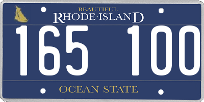 RI license plate 165100