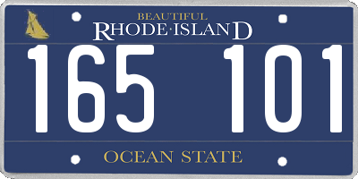 RI license plate 165101