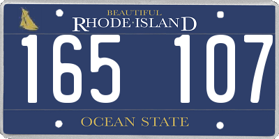 RI license plate 165107