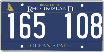 RI license plate 165108