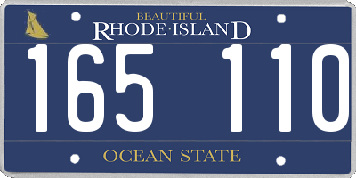 RI license plate 165110