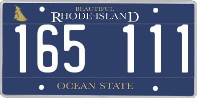 RI license plate 165111