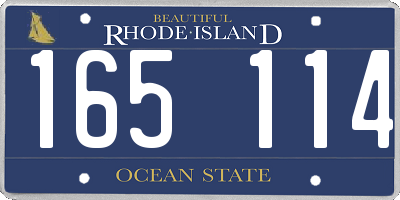 RI license plate 165114