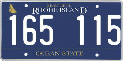 RI license plate 165115